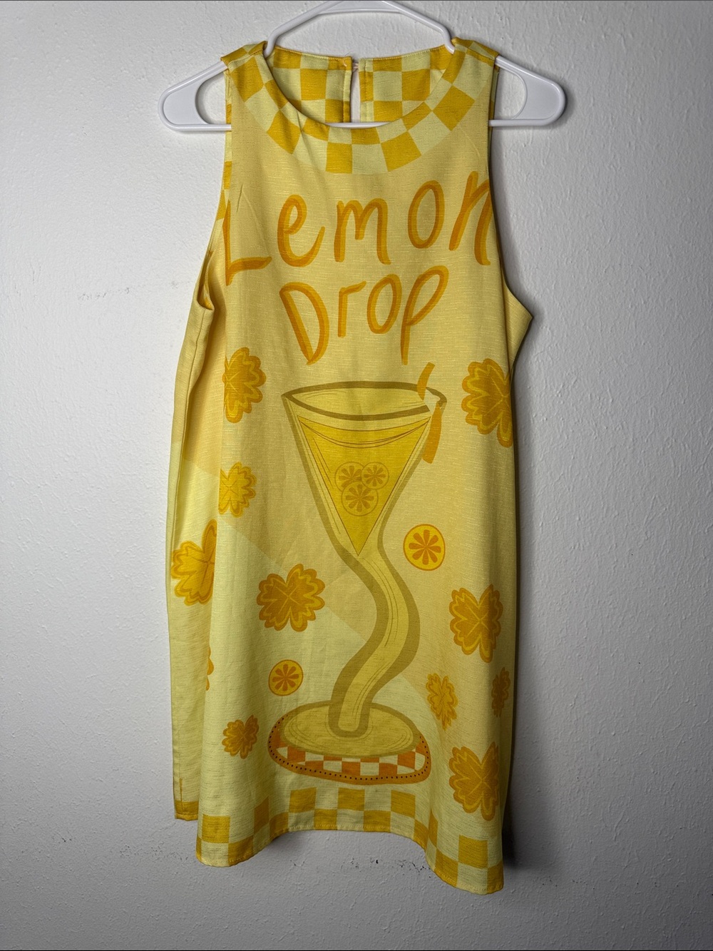 Lemon Drop Yellow Graphic Shift Dress